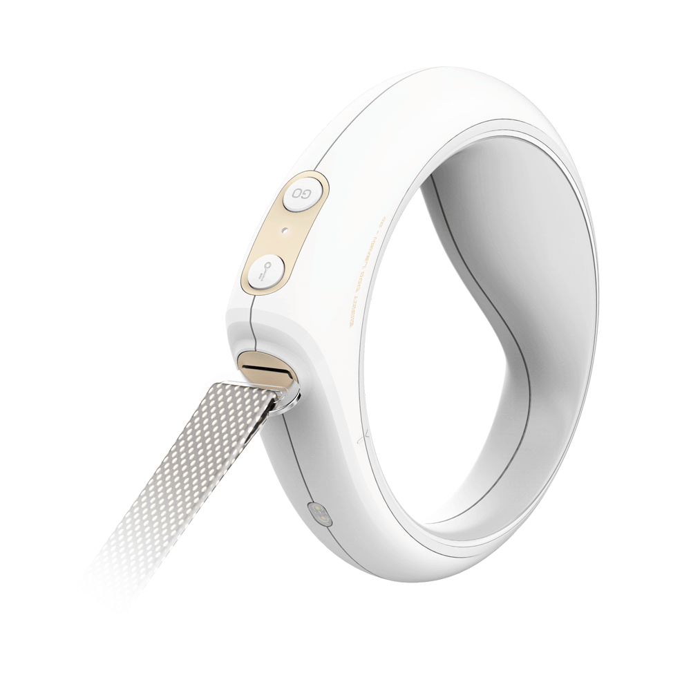 Go Smart Dog Lead White Go Distance Activity Monitoring And Handle Notification Pet Leash One-Handed Brake Pause Lock Extendable Dog Lead with Light Band and Flashlight dog  harness